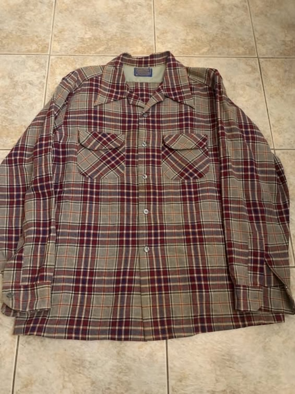 Vintage Pendleton Wool Flannel Shirt Mens XL brown Plaid Made in USA 100% Wool
